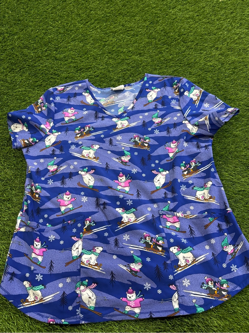 ScrubStar Winter Print Scrub Top